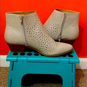 Brown and Grey Heeled Booties